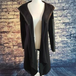 Blank NYC faux leather sweater jacket